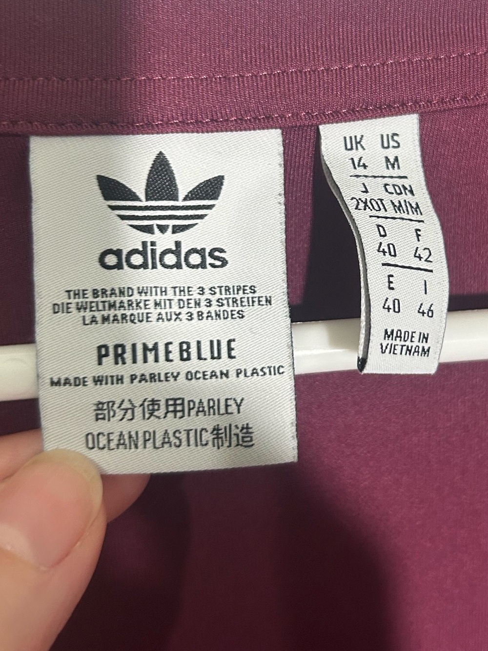 Adidas Originals Adicolor Classics long-sleeve crop burgundy square neck Medium - Picture 7 of 14